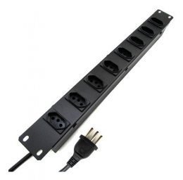 REGUA DE RACK 19 C/ 8 TOMADAS 2P+T PRETO 